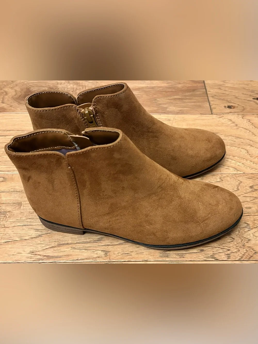 Kids' Opal Zipper Boots - Cat & Jack Cognac Size 3 FLAWED